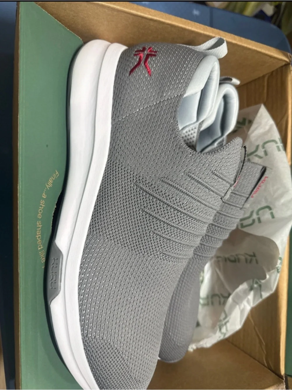 KURU Men's Slip-On Knit Sneakers - Light Gray
